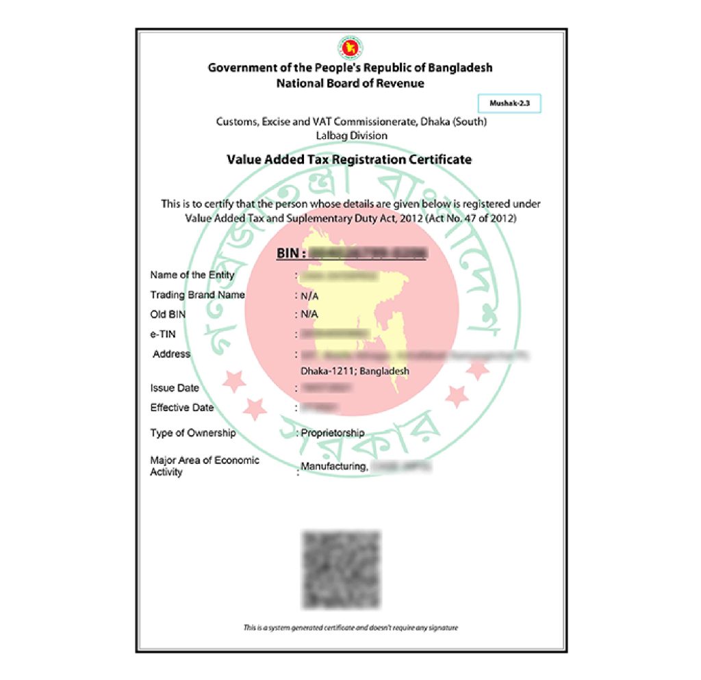 Bin Certificate BD | Business Identification Number